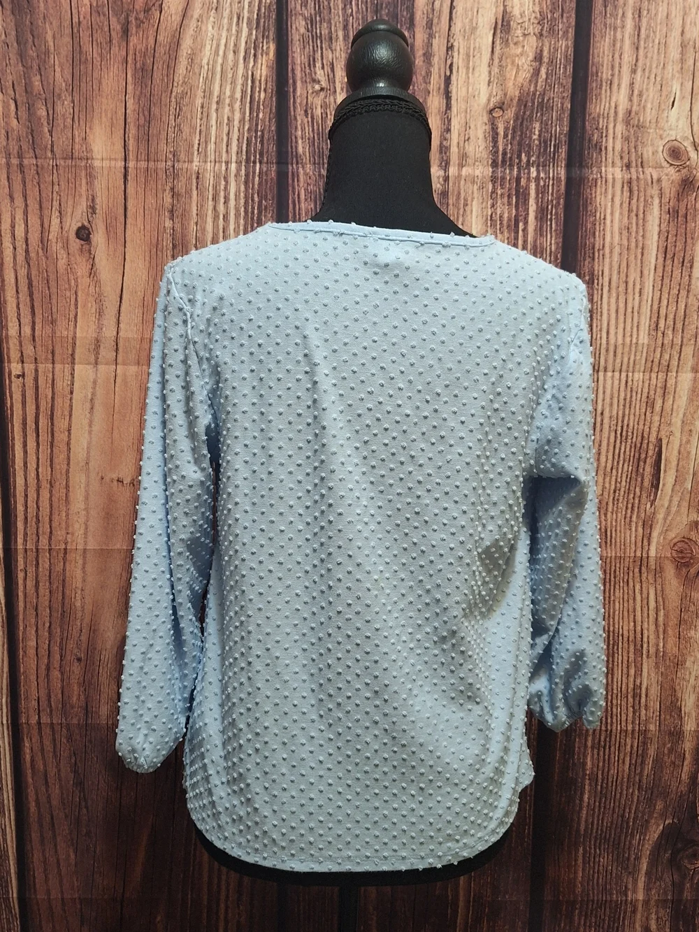 J. Crew Light Blue Swiss Dot Peasant Blouse Womens Size S